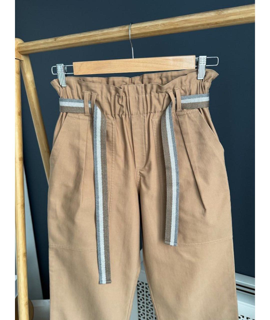 BRUNELLO CUCINELLI Бежевые хлопковые брюки и шорты, фото 3