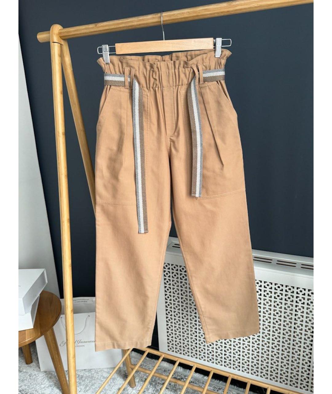 BRUNELLO CUCINELLI Бежевые хлопковые брюки и шорты, фото 5