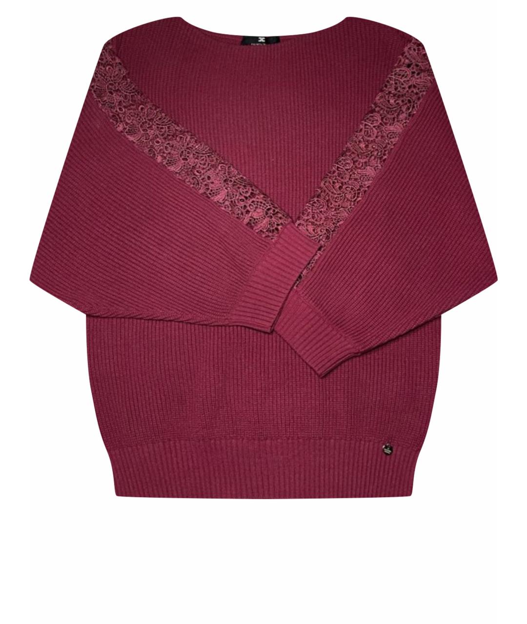 ELISABETTA FRANCHI Бордовый вискозный джемпер / свитер, фото 1