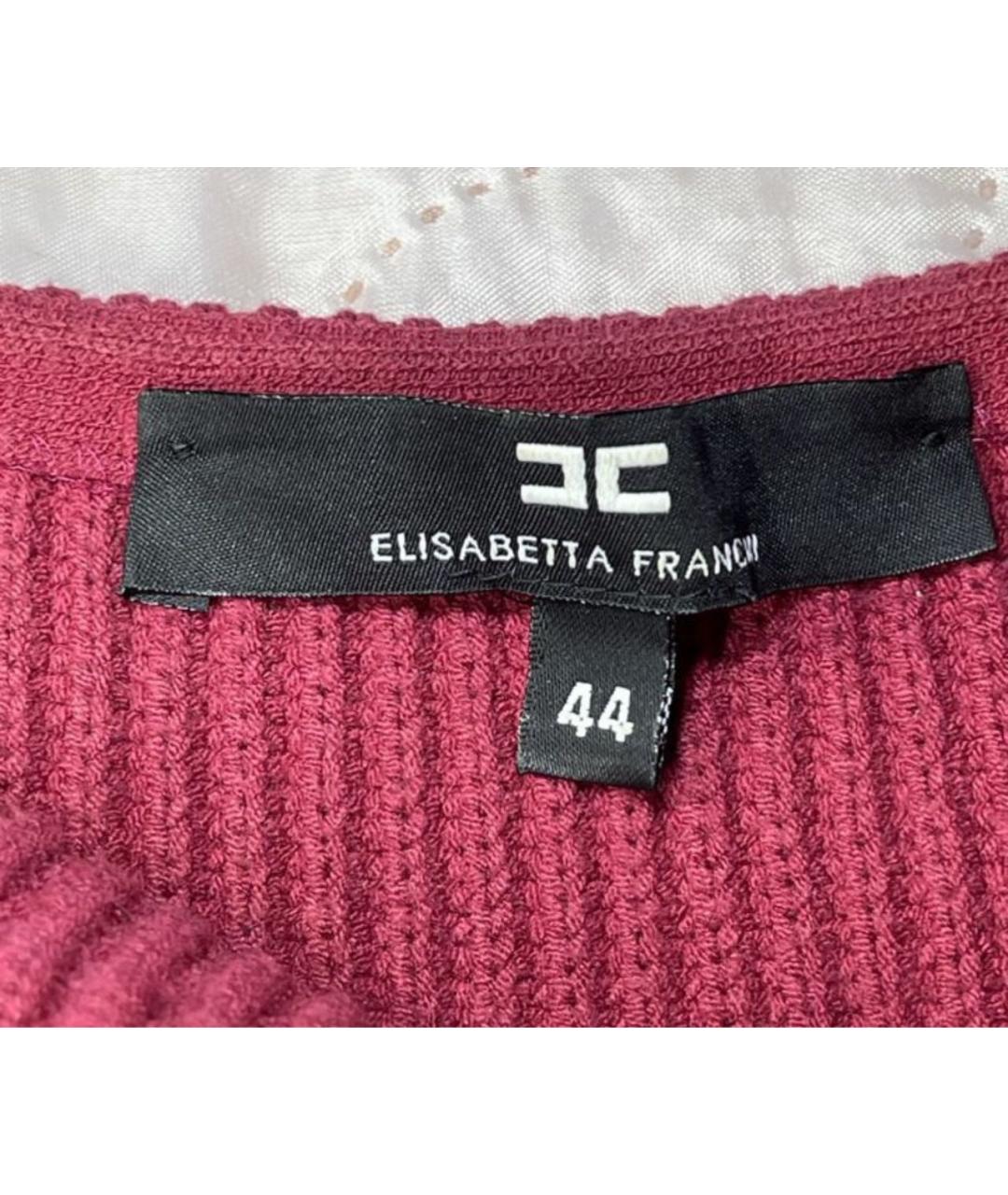 ELISABETTA FRANCHI Бордовый вискозный джемпер / свитер, фото 3