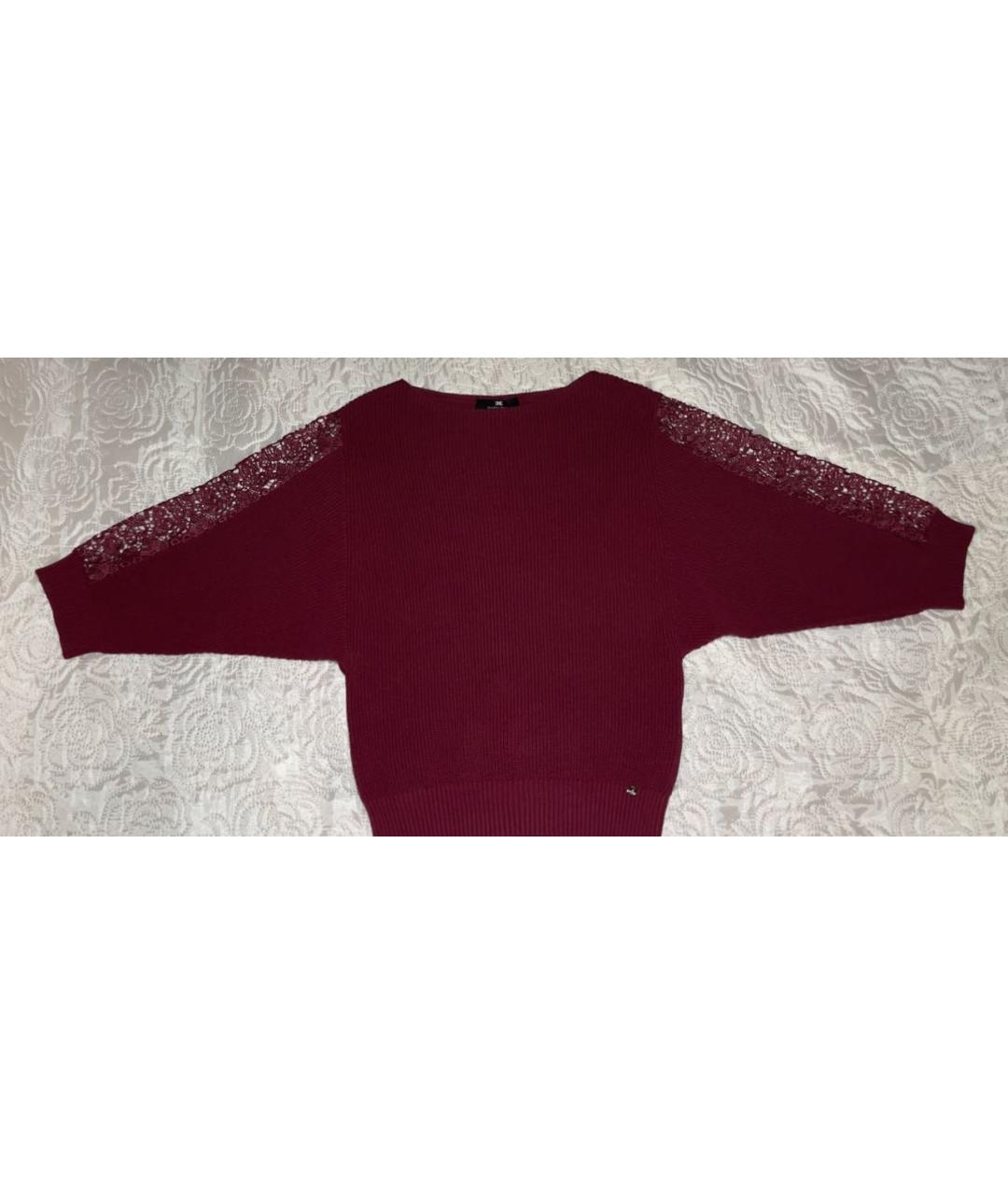 ELISABETTA FRANCHI Бордовый вискозный джемпер / свитер, фото 2