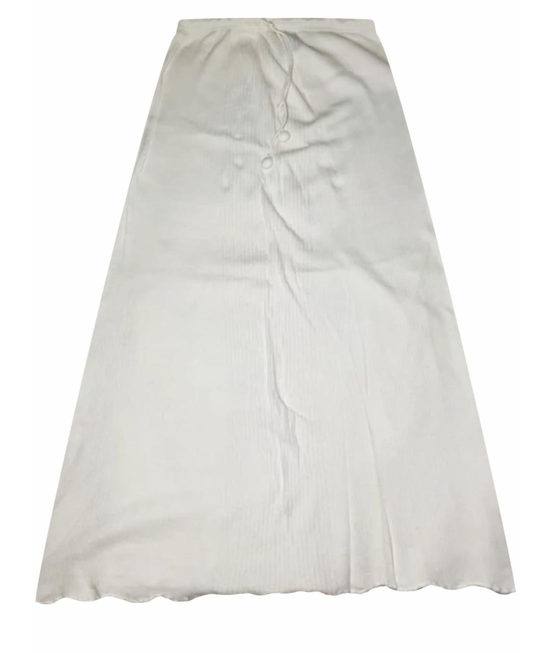 JEAN PAUL GAULTIER Белая хлопковая юбка макси, фото 1