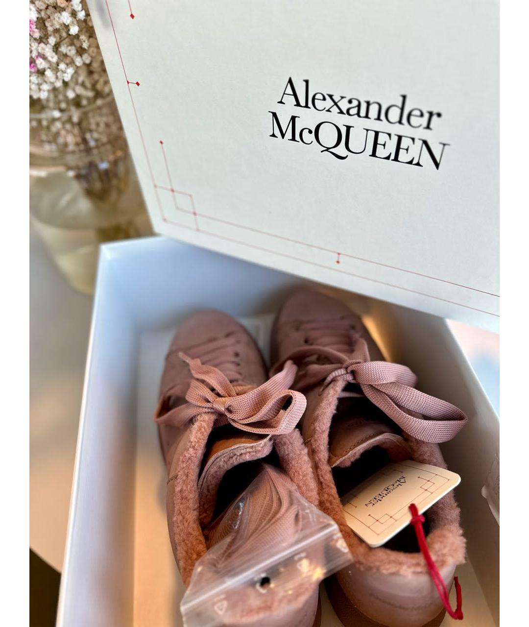 ALEXANDER MCQUEEN Розовые замшевые кеды, фото 5
