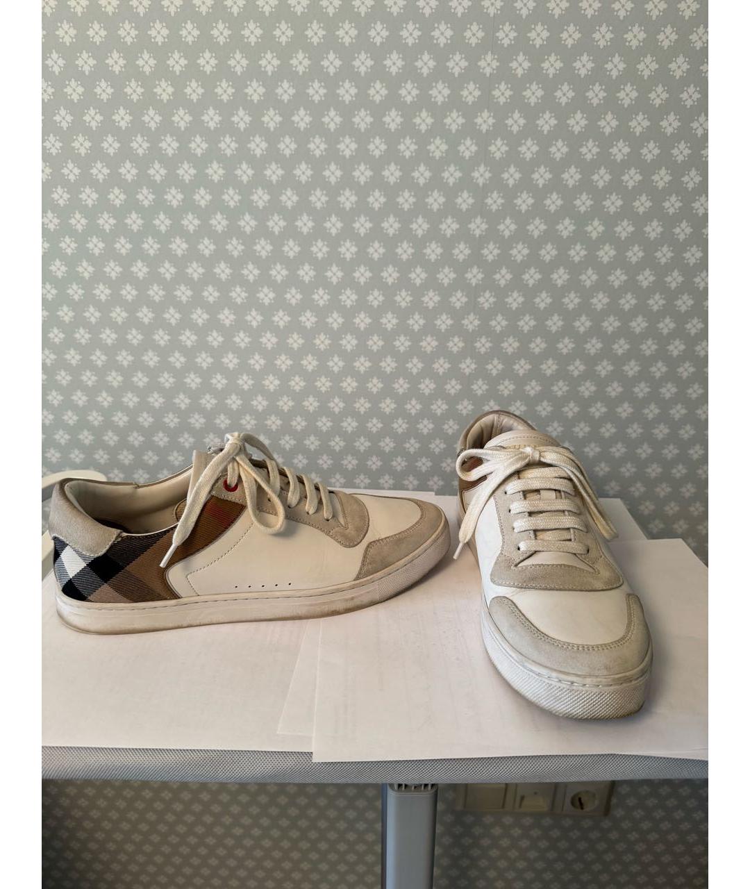 BURBERRY Белые низкие кроссовки / кеды, фото 9