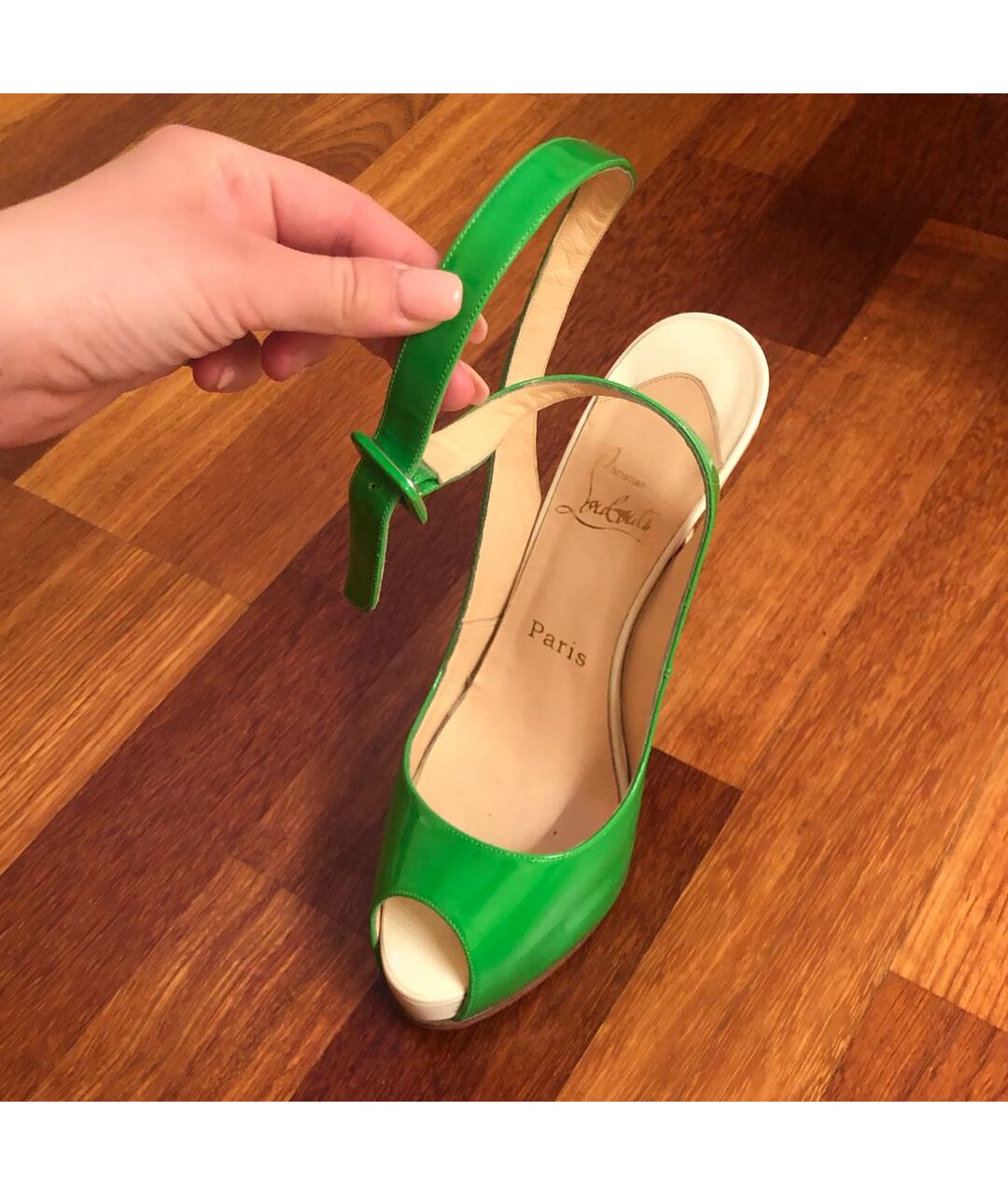 CHRISTIAN LOUBOUTIN Зеленые туфли из лакированной кожи, фото 2
