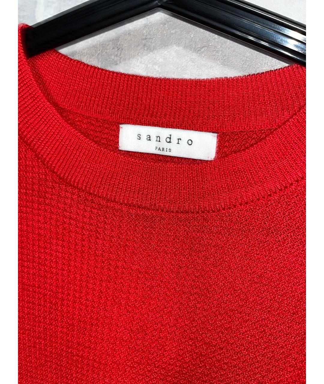 SANDRO Красный шерстяной джемпер / свитер, фото 3