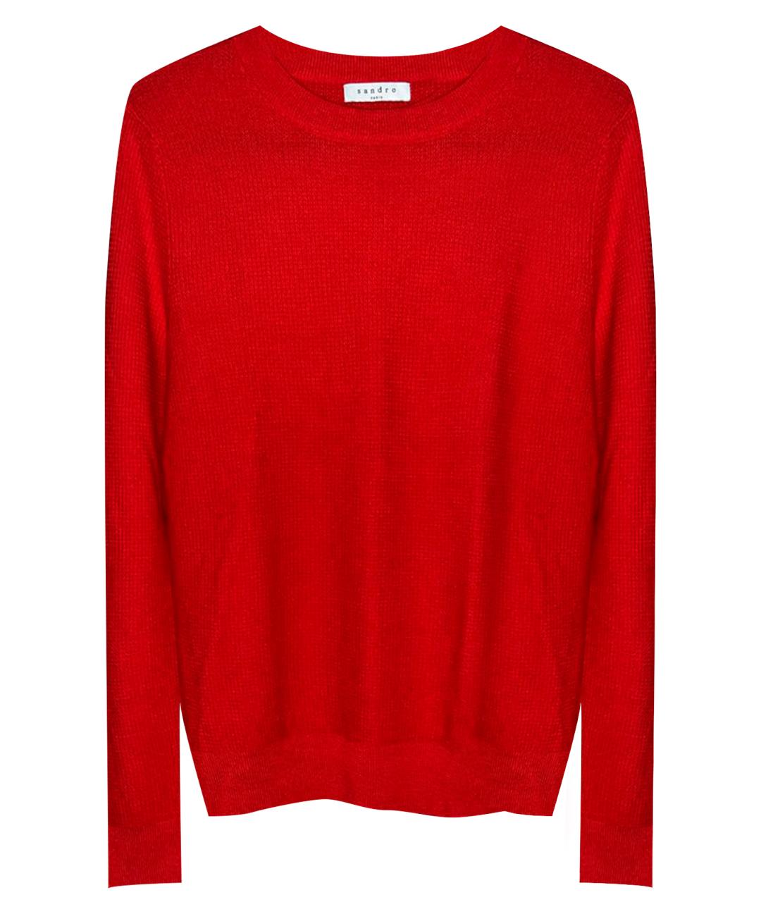 SANDRO Красный шерстяной джемпер / свитер, фото 1