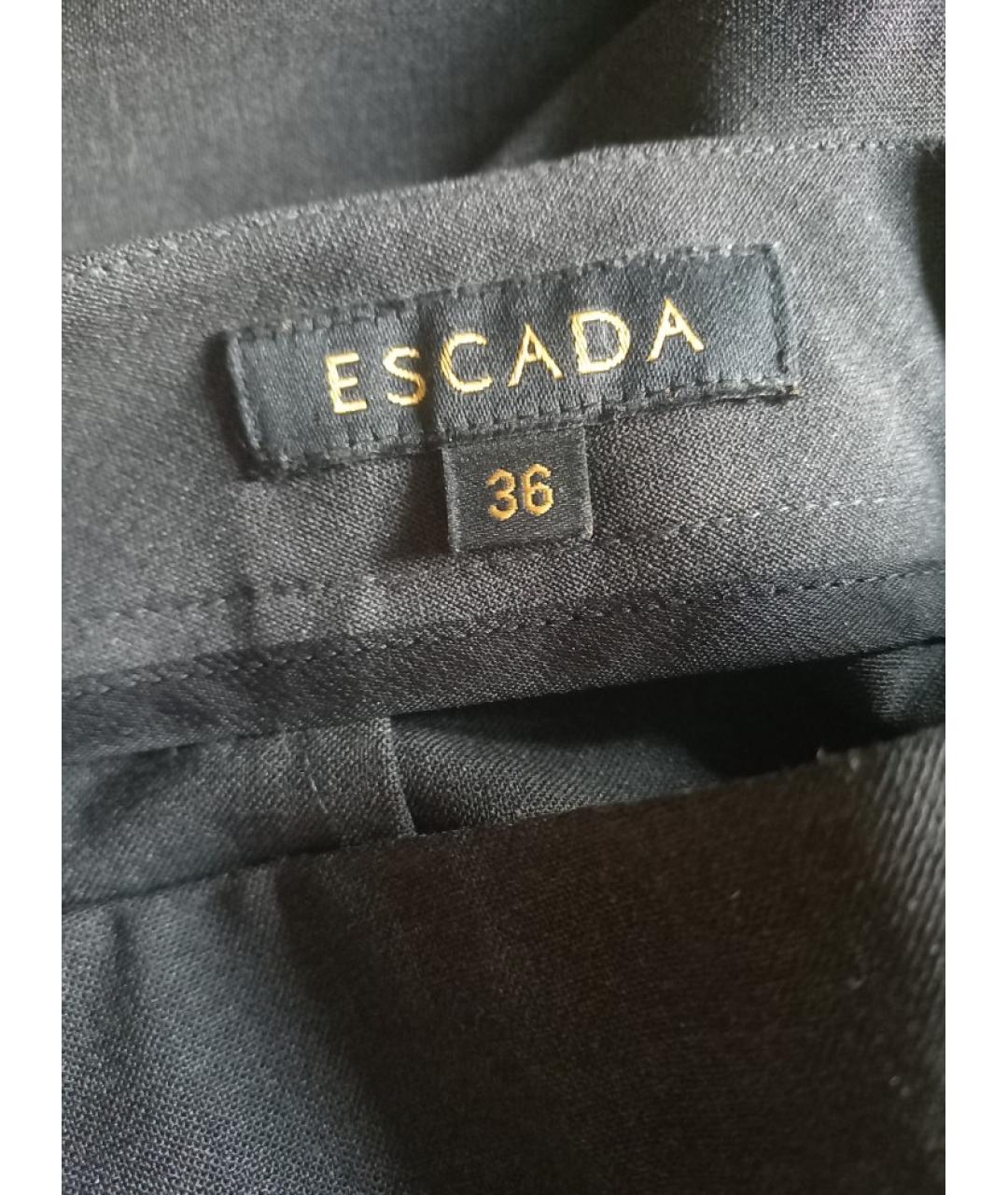 ESCADA Антрацитовые шерстяные прямые брюки, фото 4