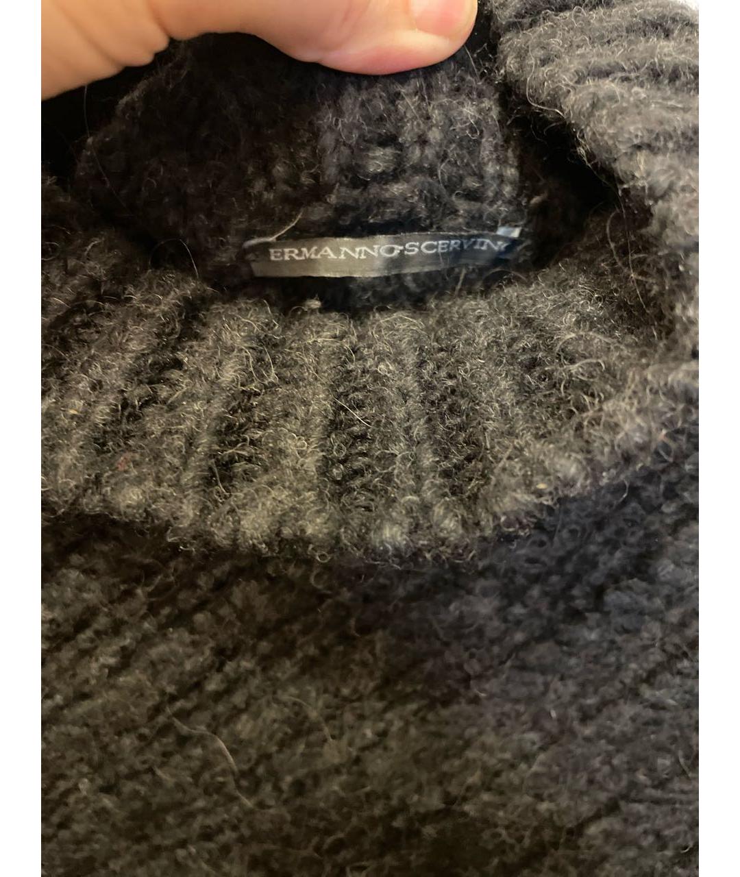 ERMANNO SCERVINO Черный шерстяной джемпер / свитер, фото 3