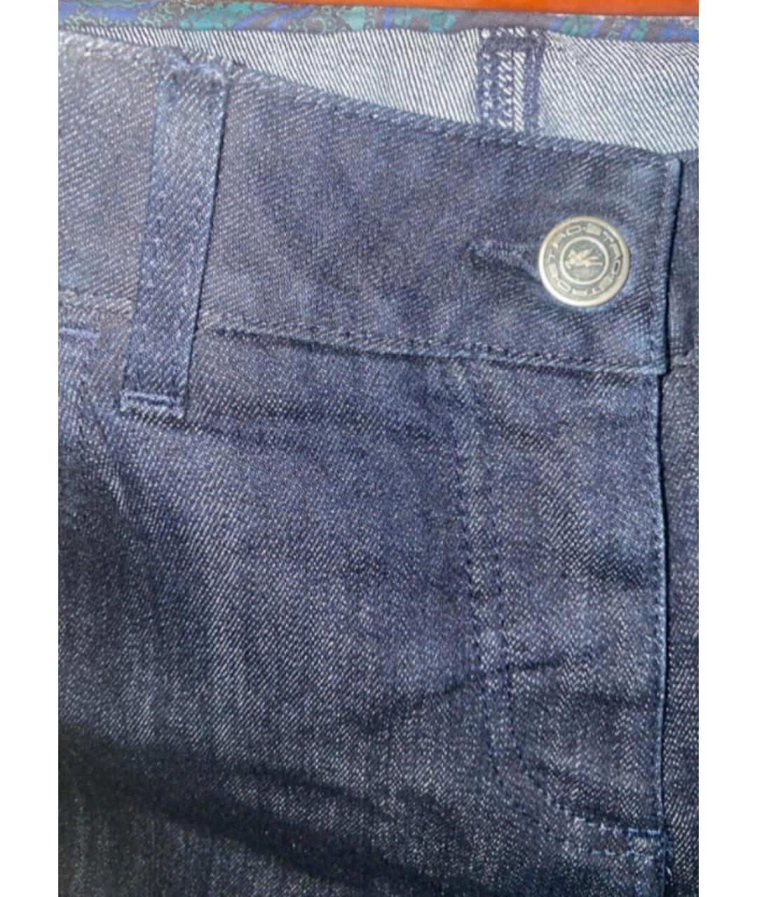 ETRO Темно-синие хлопковые джинсы слим, фото 6