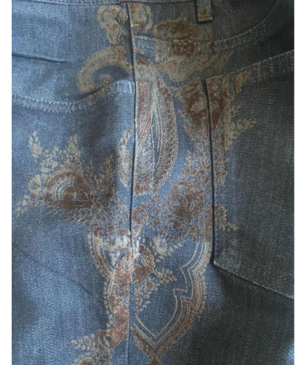 ETRO Темно-синие хлопковые джинсы слим, фото 4