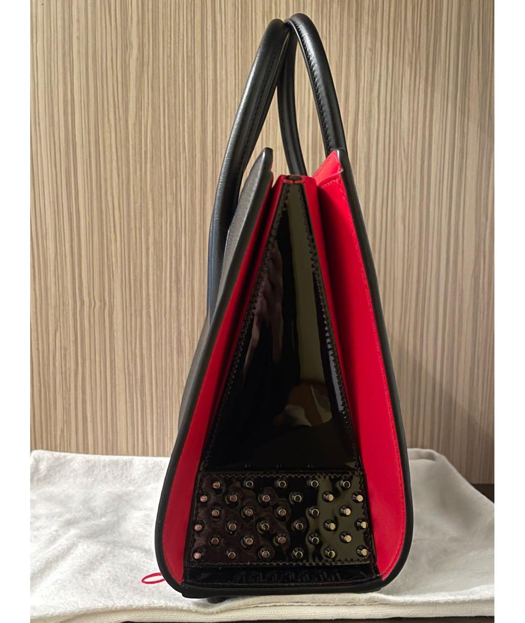 CHRISTIAN LOUBOUTIN Черная кожаная сумка с короткими ручками, фото 5