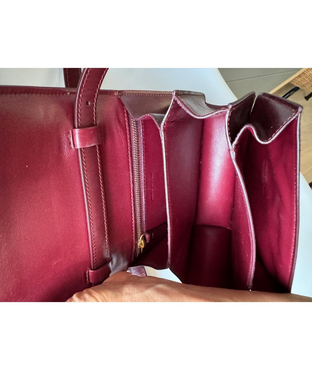 CELINE PRE-OWNED Бордовая кожаная сумка через плечо, фото 4
