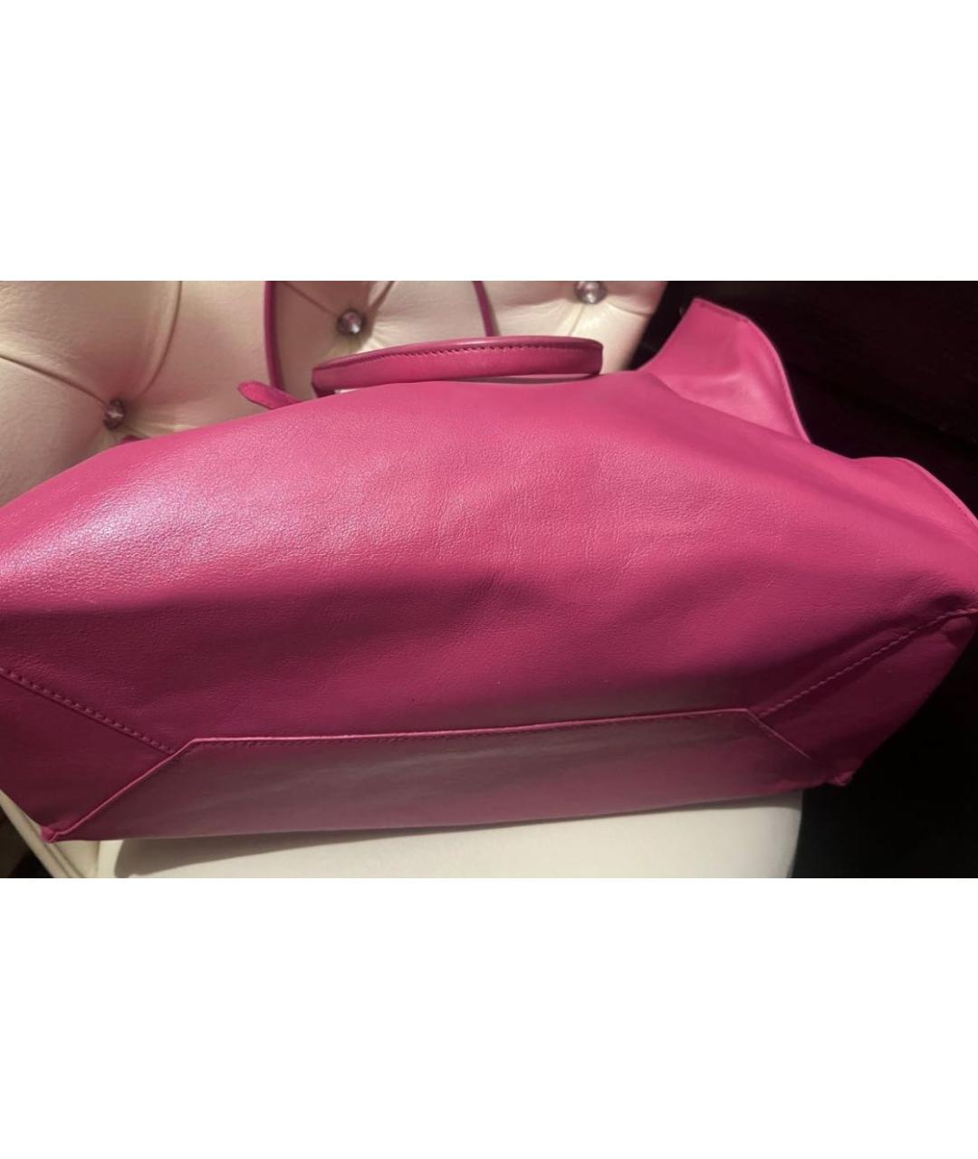 BALENCIAGA Розовая кожаная сумка тоут, фото 3