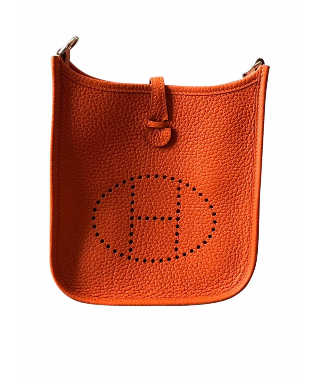 HERMES Оранжевая кожаная сумка через плечо, фото 1
