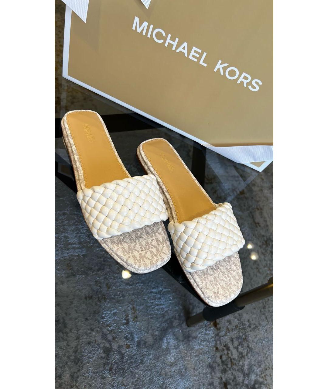 MICHAEL KORS Бежевые шлепанцы, фото 5