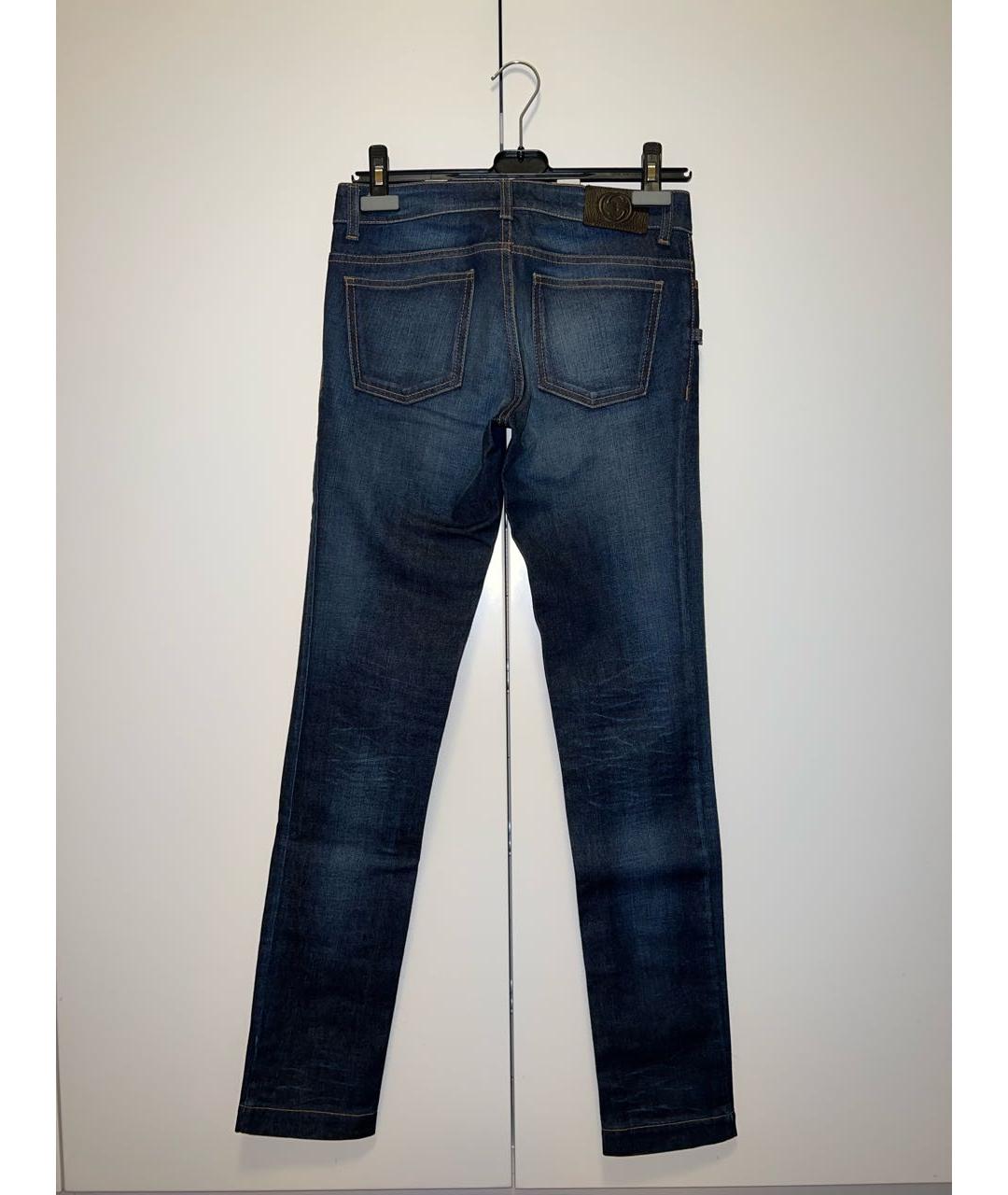 GUCCI Темно-синие хлопковые прямые джинсы, фото 2