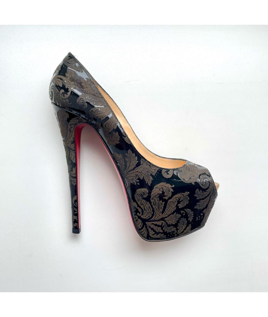 CHRISTIAN LOUBOUTIN Антрацитовые кожаные туфли, фото 9