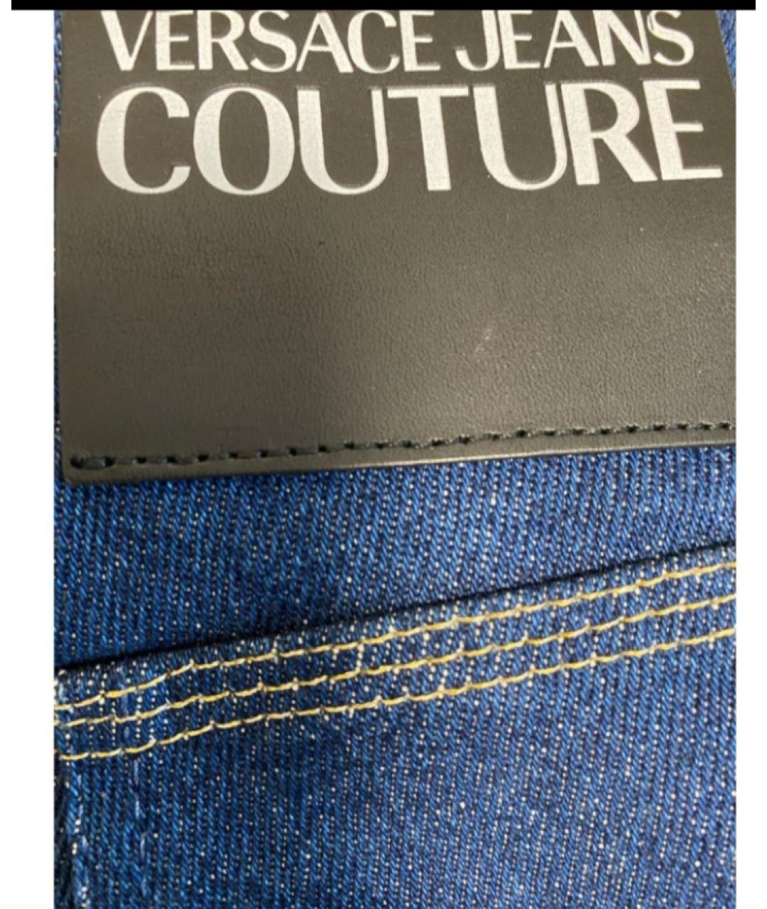 VERSACE JEANS COUTURE Синие хлопковые прямые джинсы, фото 7