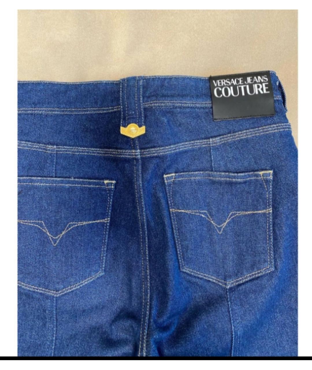 VERSACE JEANS COUTURE Синие хлопковые прямые джинсы, фото 4