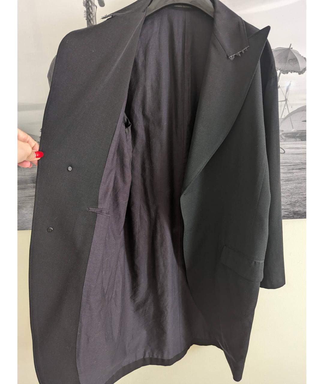 YOHJI YAMAMOTO Черное шерстяное пальто, фото 7