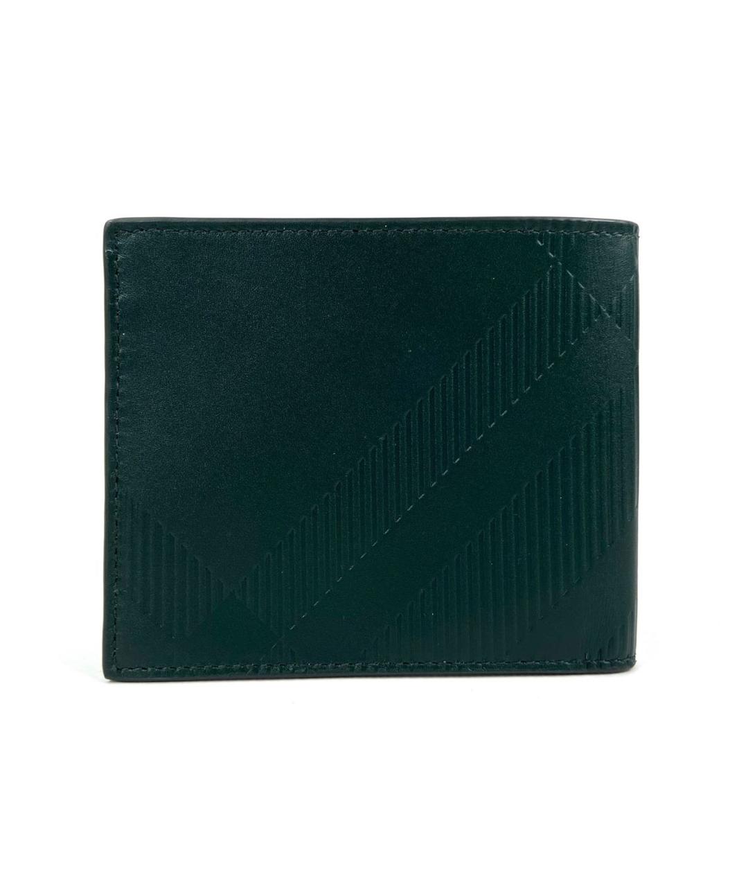 BURBERRY Зеленый кожаный кошелек, фото 2