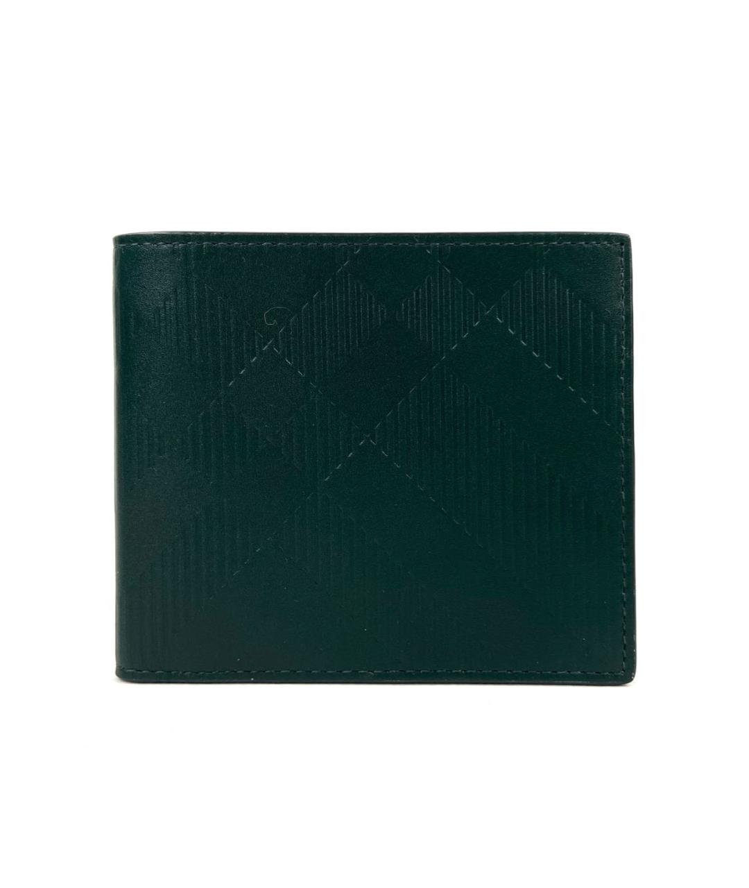BURBERRY Зеленый кожаный кошелек, фото 1
