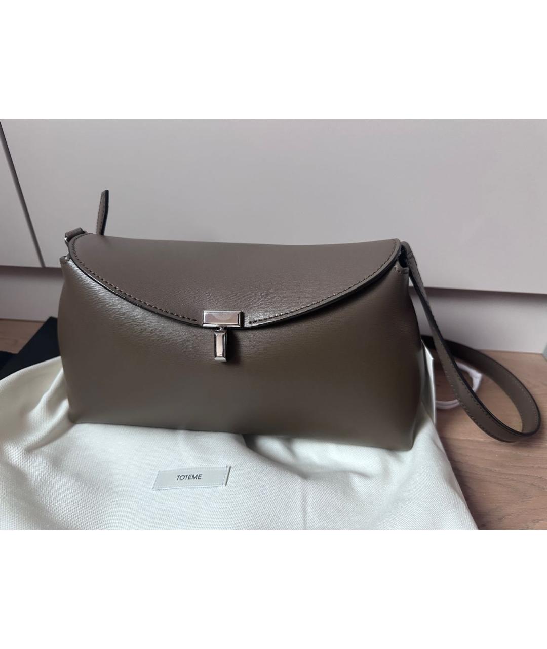 TOTEME Коричневая кожаная сумка через плечо, фото 2