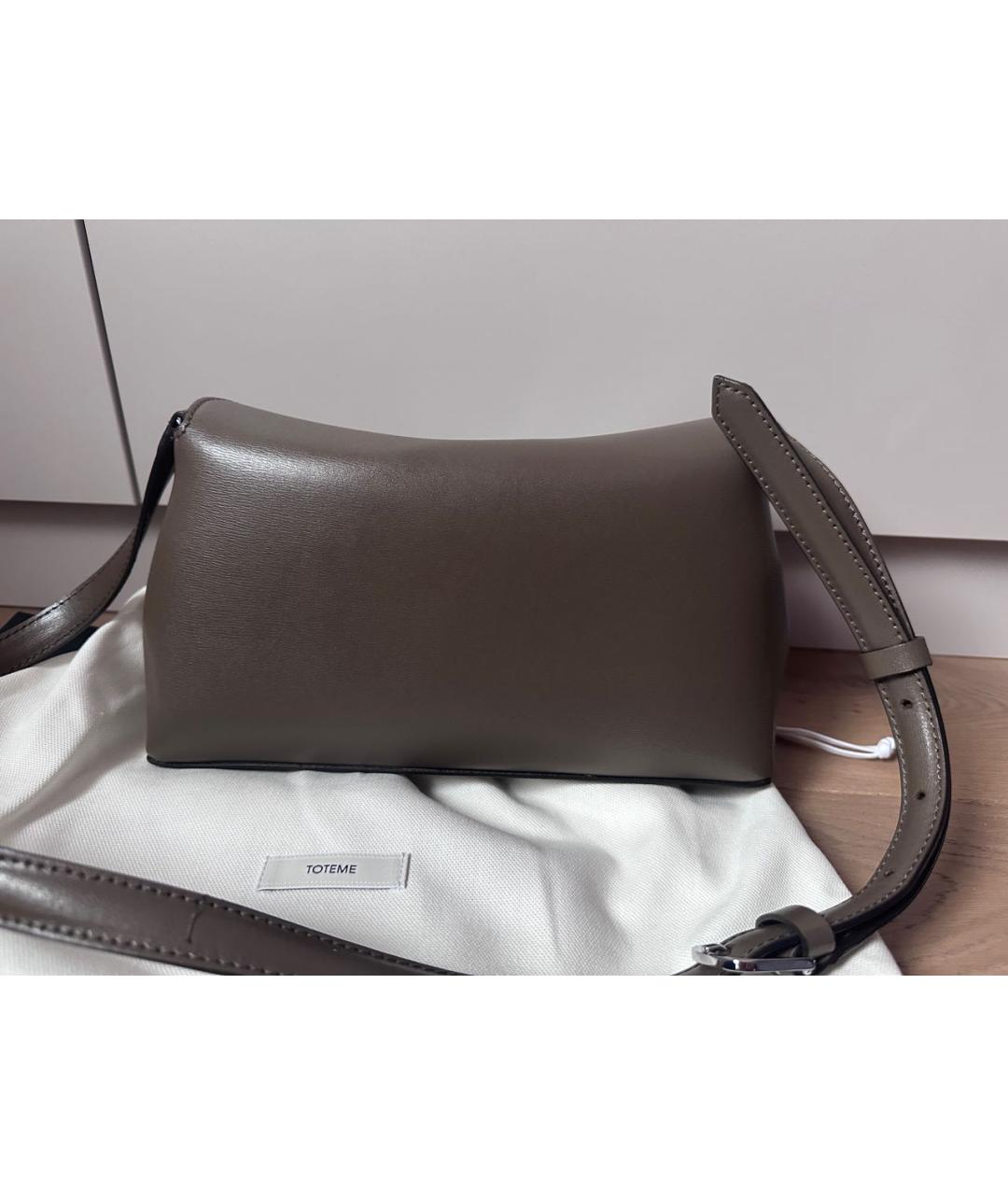TOTEME Коричневая кожаная сумка через плечо, фото 3