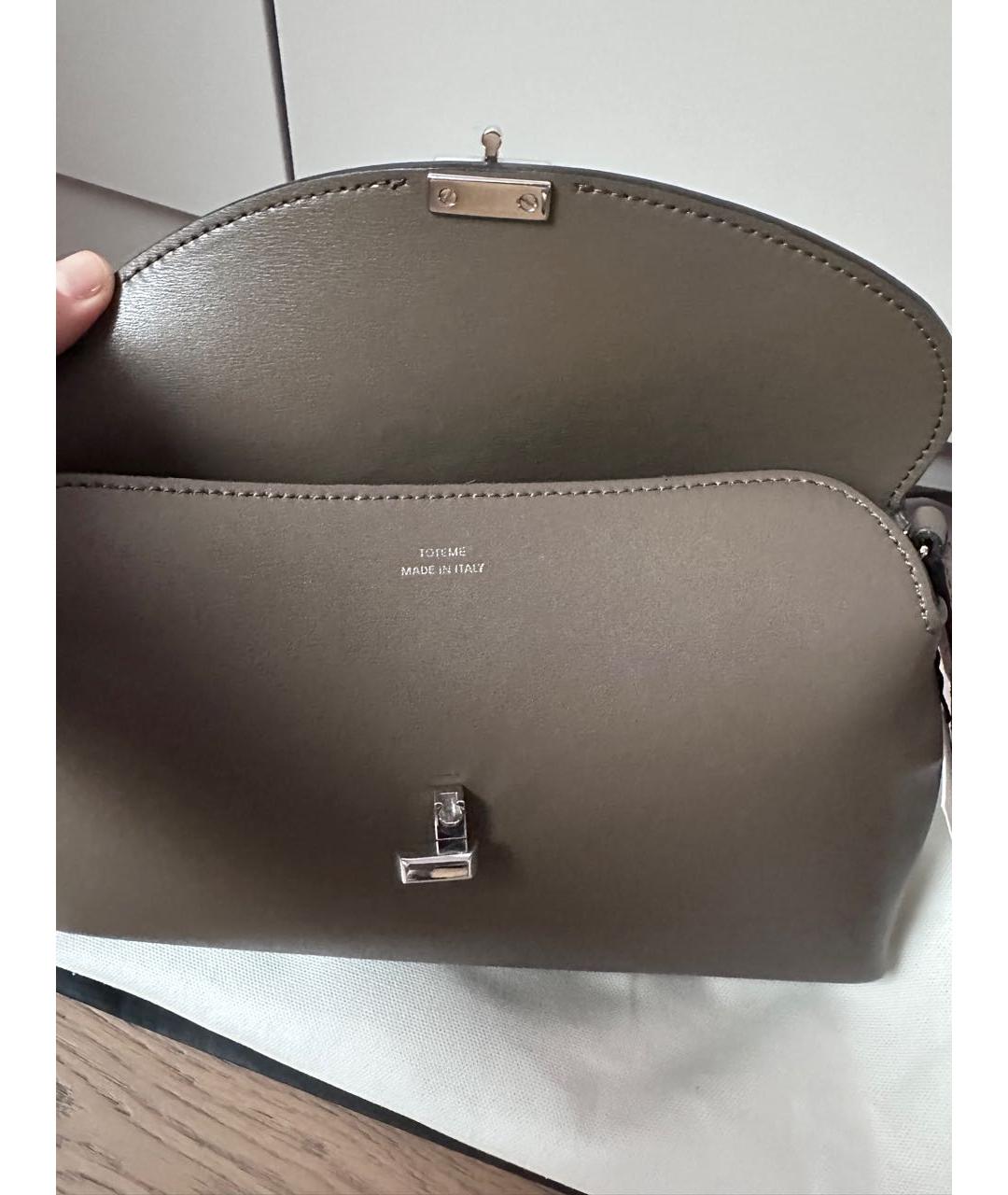 TOTEME Коричневая кожаная сумка через плечо, фото 6