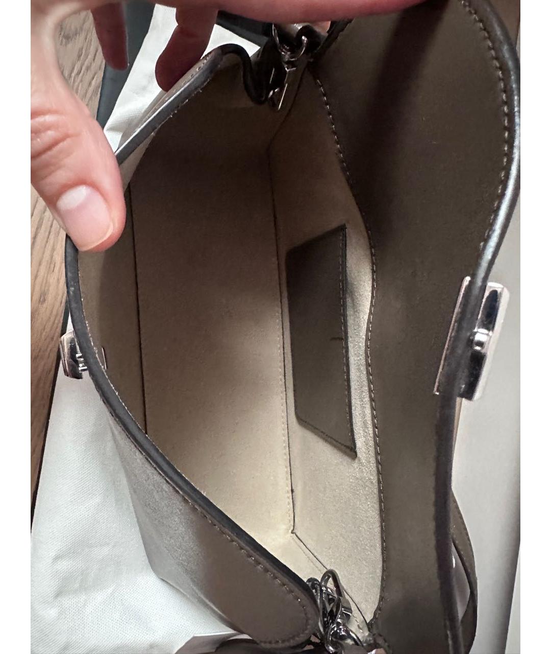 TOTEME Коричневая кожаная сумка через плечо, фото 4