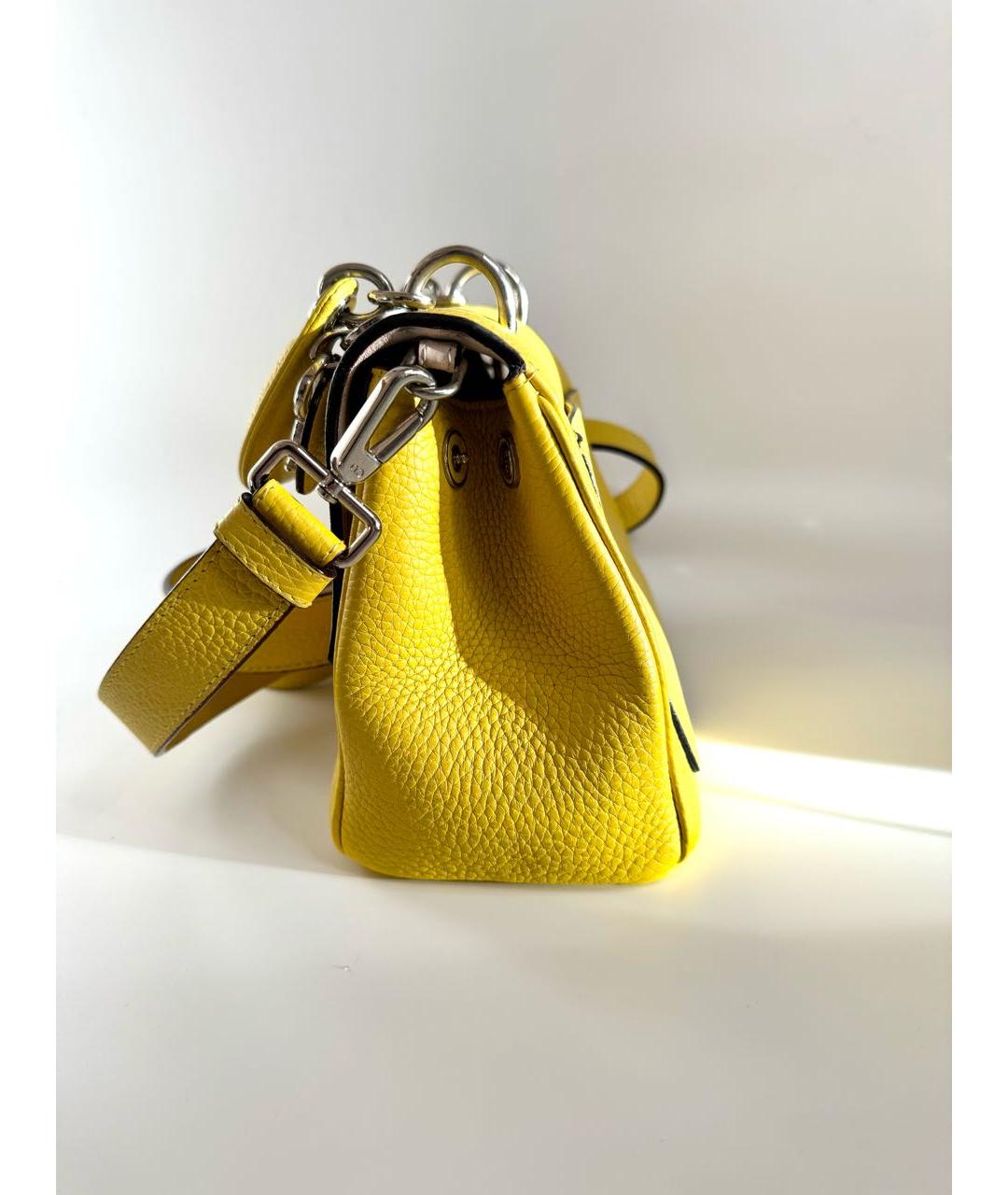 CHRISTIAN DIOR PRE-OWNED Желтая кожаная сумка через плечо, фото 3