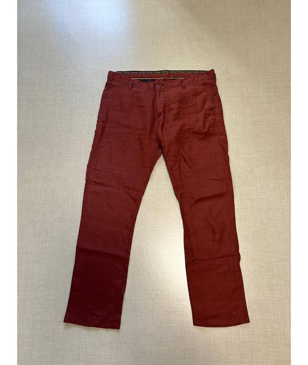 BOGNER Бордовые льняные повседневные брюки, фото 9