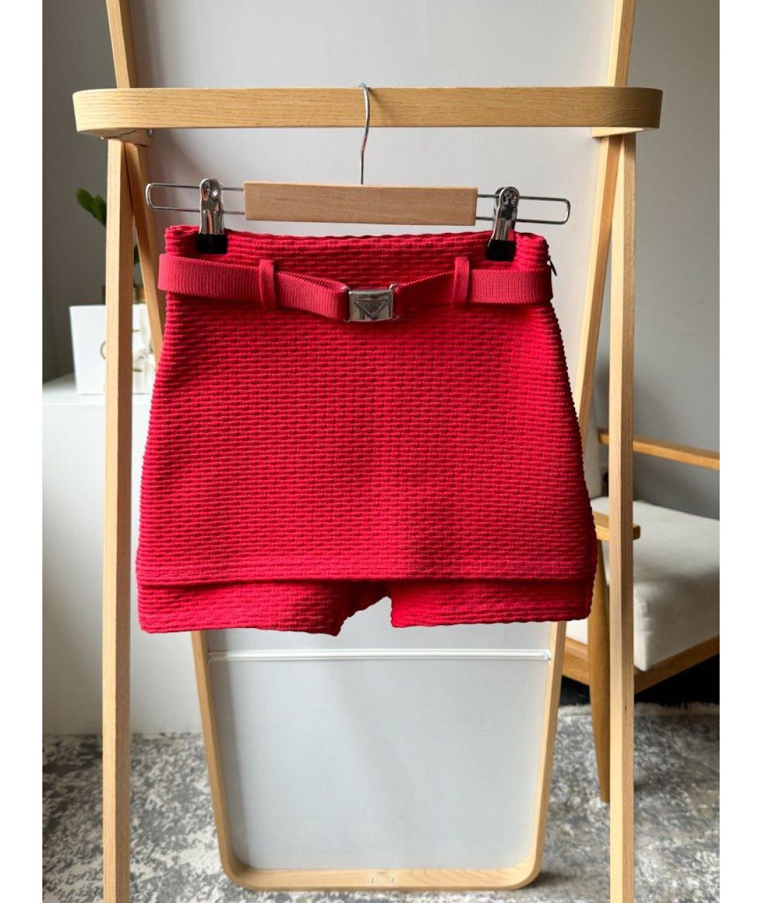 PRADA Красная юбка-шорты, фото 5