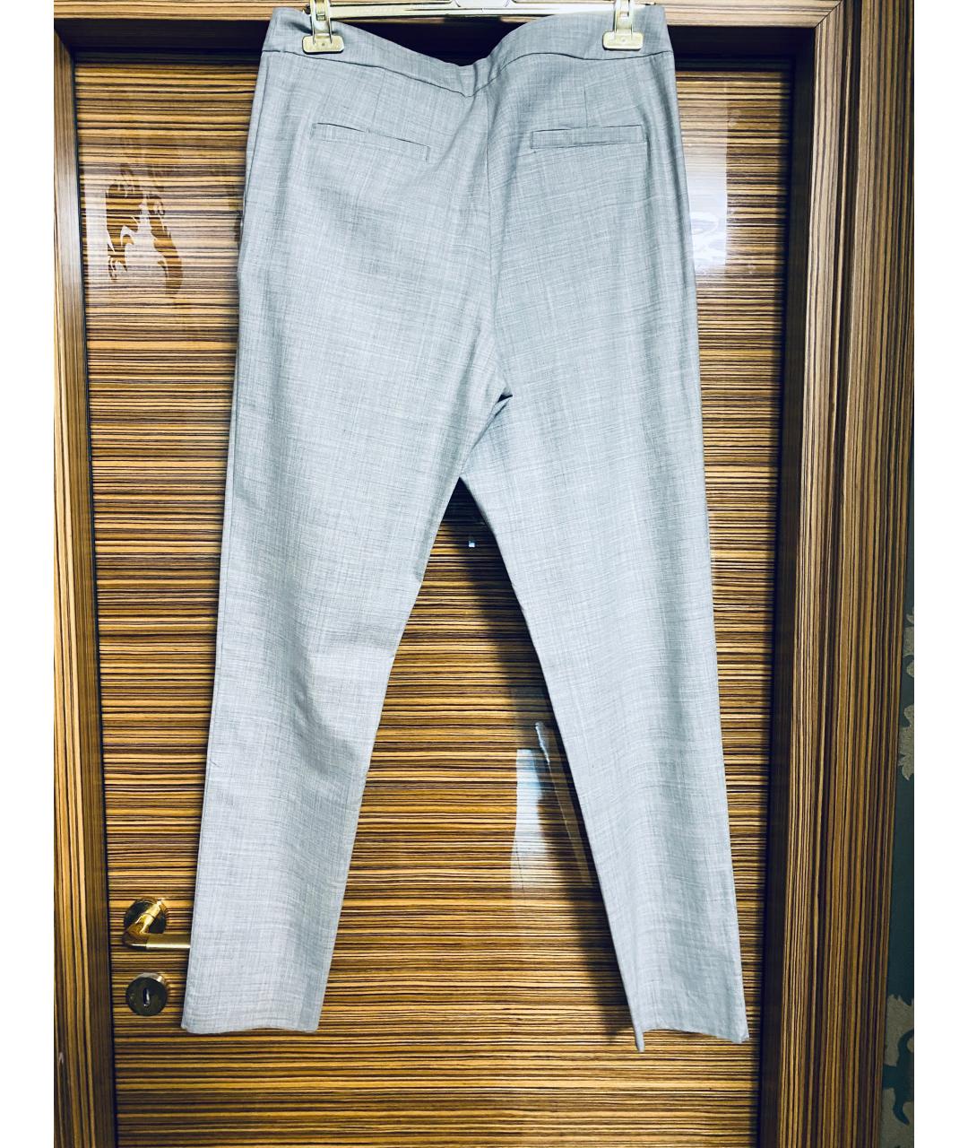 BILANCIONI Серые шерстяные прямые брюки, фото 2
