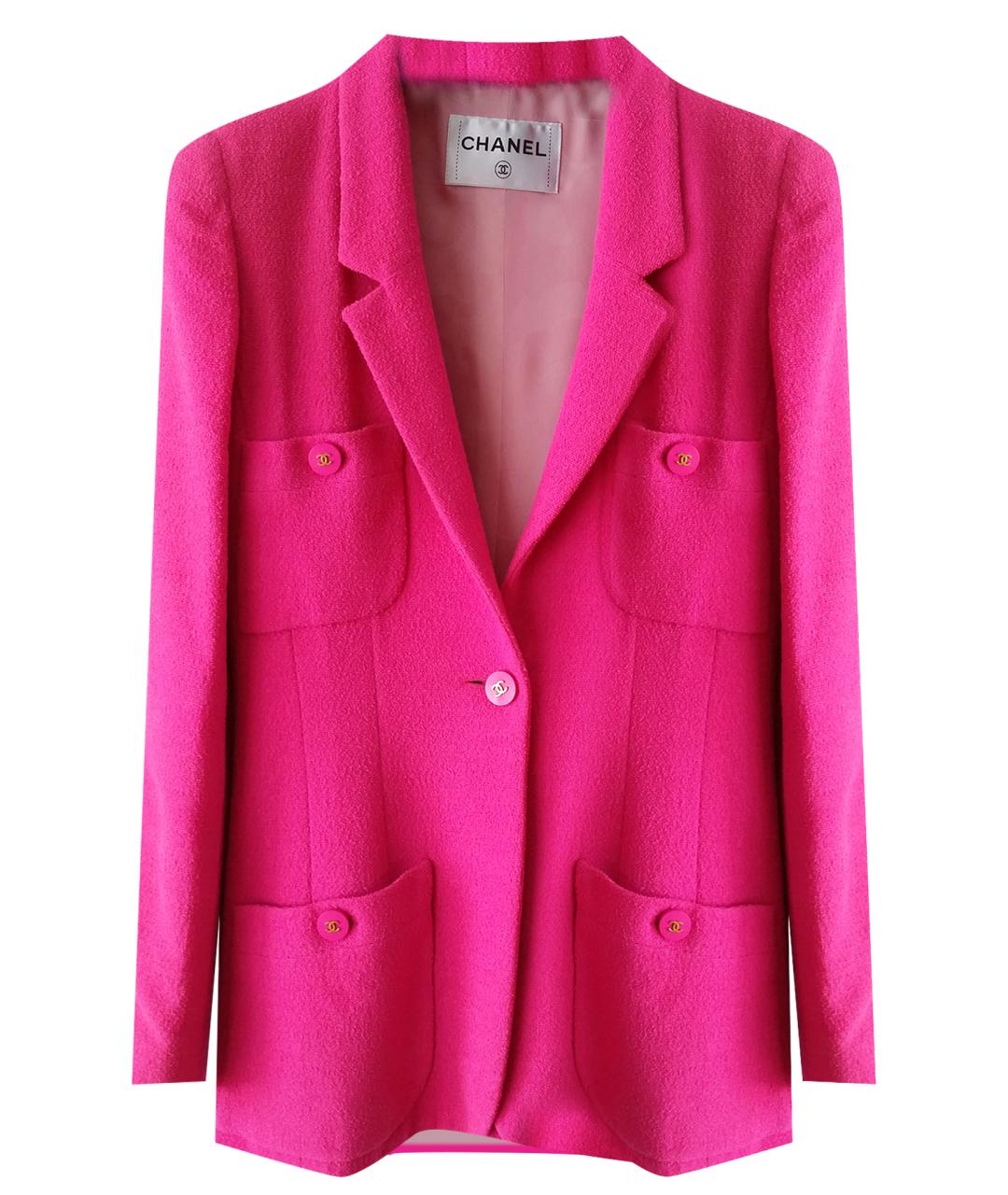 CHANEL PRE-OWNED Розовый шерстяной жакет/пиджак, фото 1