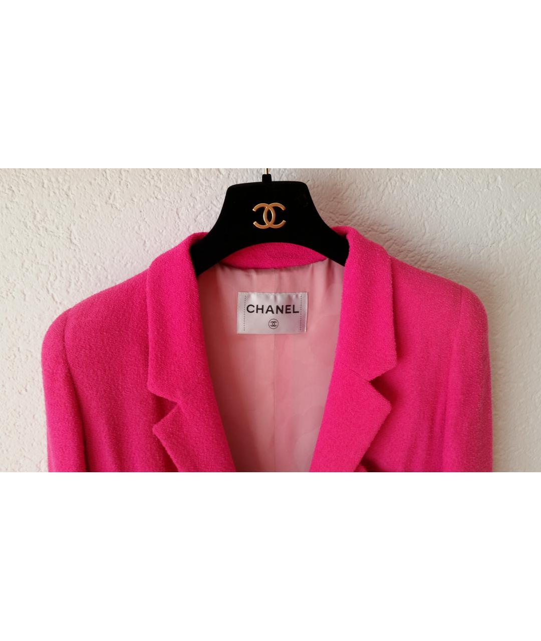 CHANEL PRE-OWNED Розовый шерстяной жакет/пиджак, фото 3