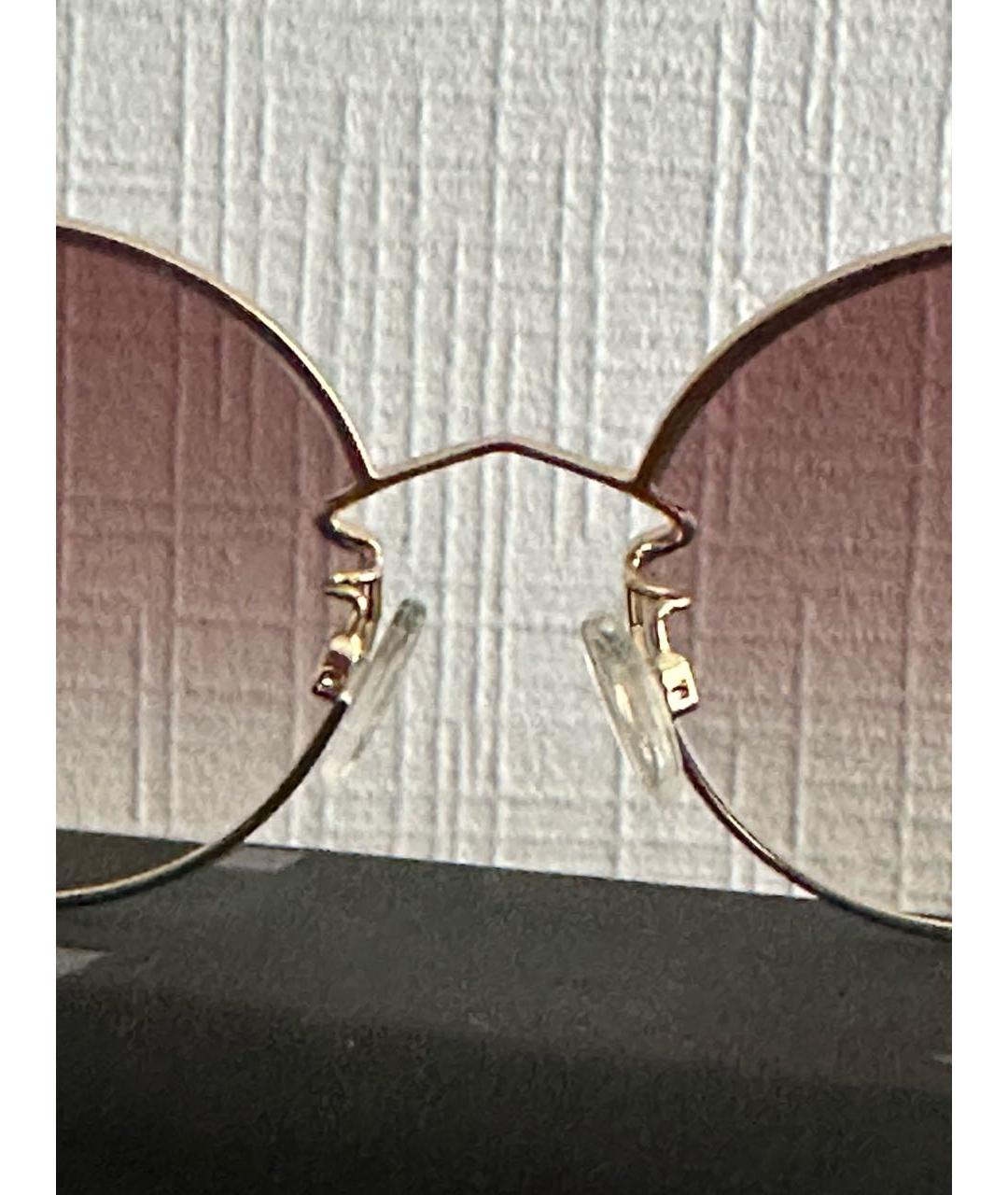 ALEXANDER MCQUEEN Коричневые металлические солнцезащитные очки, фото 6