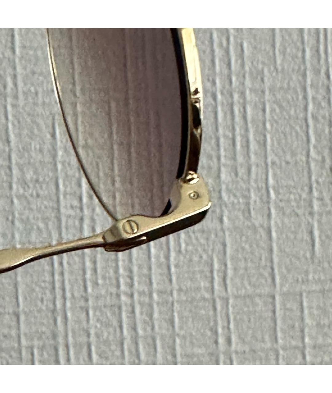 ALEXANDER MCQUEEN Коричневые металлические солнцезащитные очки, фото 8
