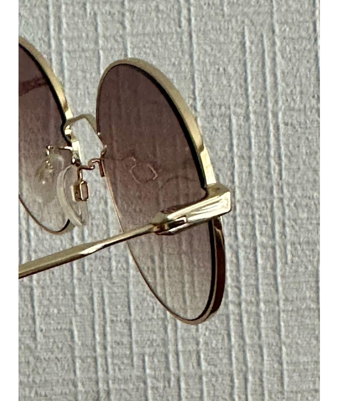 ALEXANDER MCQUEEN Коричневые металлические солнцезащитные очки, фото 3