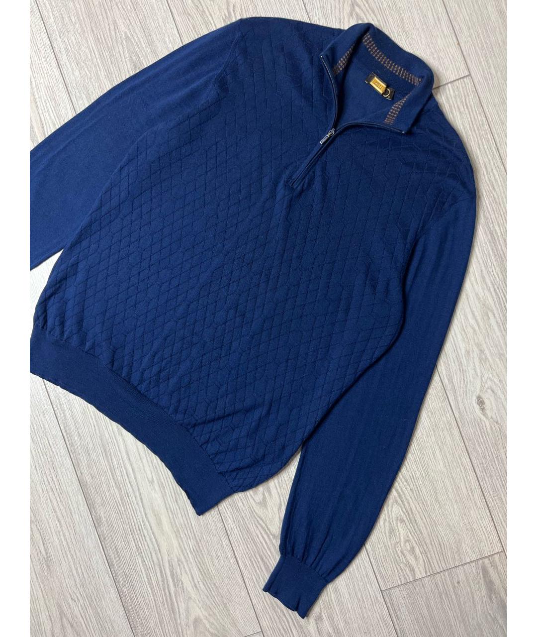 ZILLI Темно-синий кашемировый джемпер / свитер, фото 5