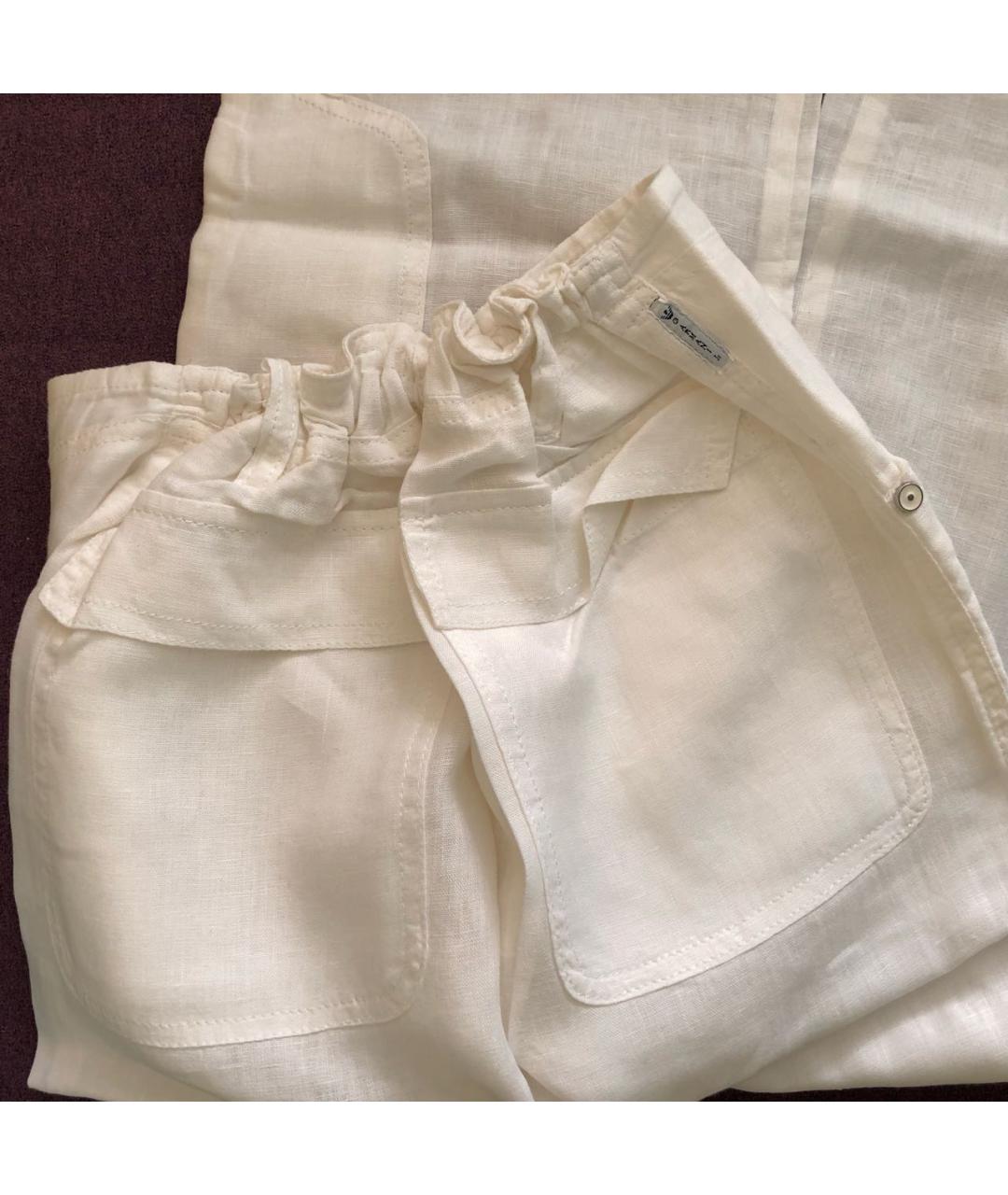 ARMANI JUNIOR Белые льняные брюки и шорты, фото 6