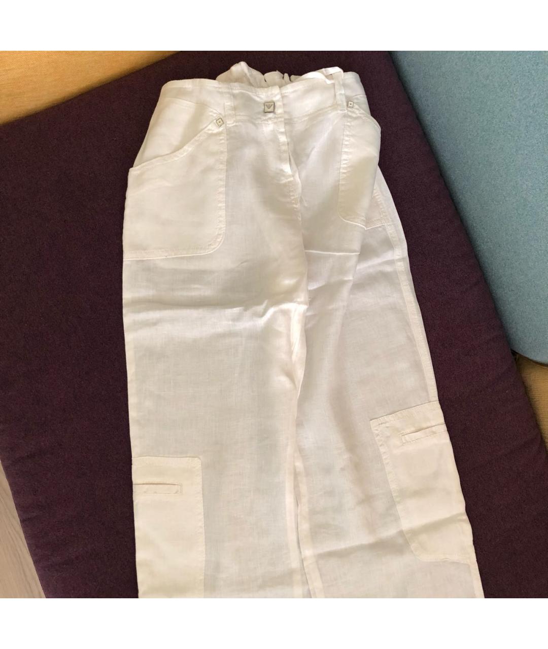 ARMANI JUNIOR Белые льняные брюки и шорты, фото 2