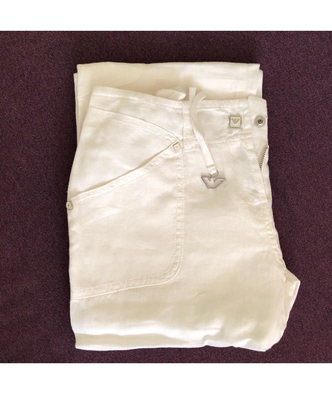 ARMANI JUNIOR Белые льняные брюки и шорты, фото 8