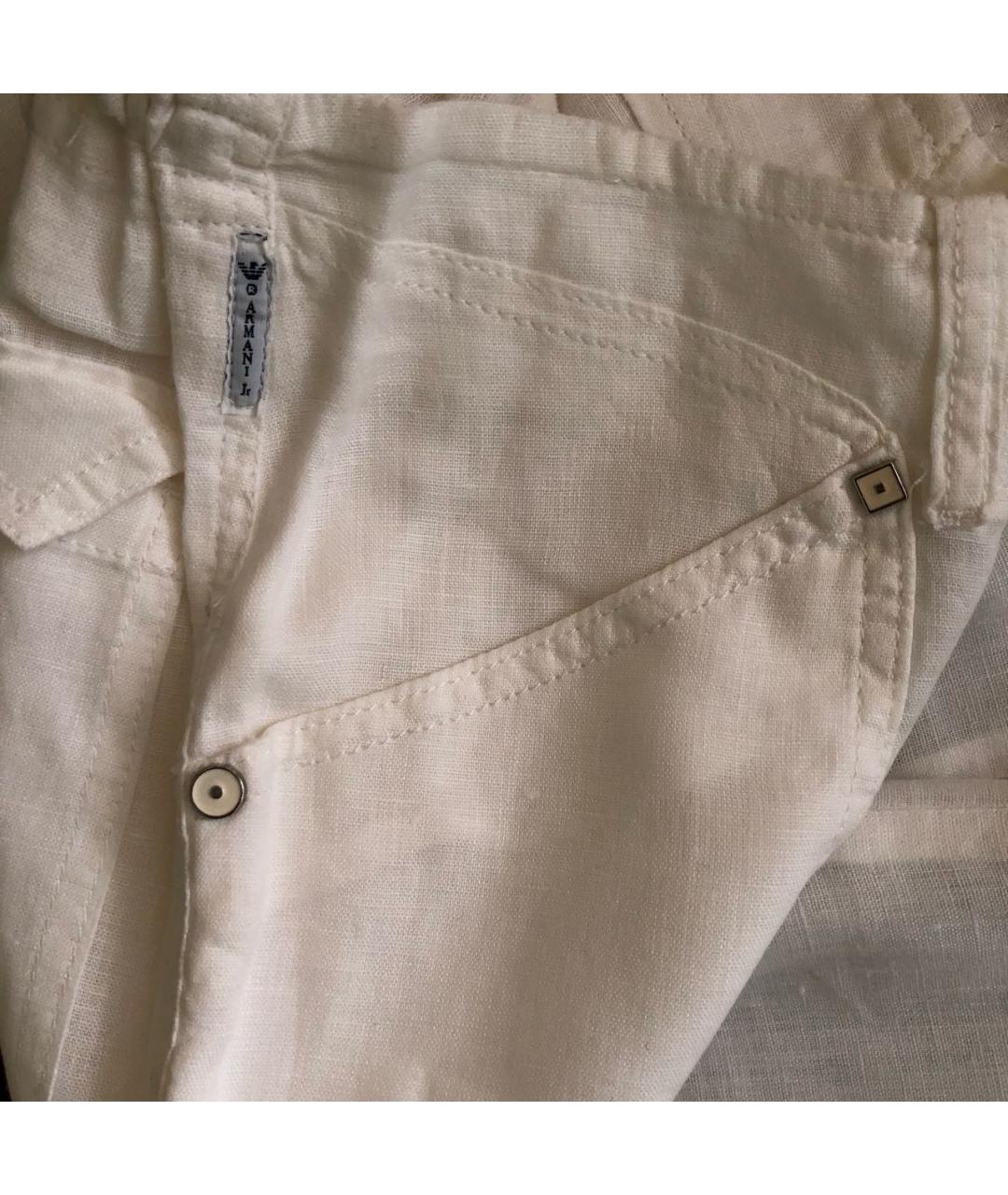 ARMANI JUNIOR Белые льняные брюки и шорты, фото 4