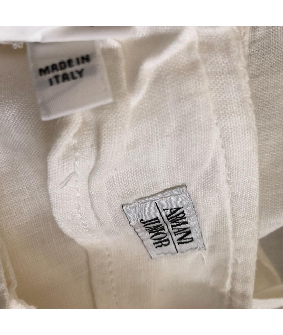 ARMANI JUNIOR Белые льняные брюки и шорты, фото 7