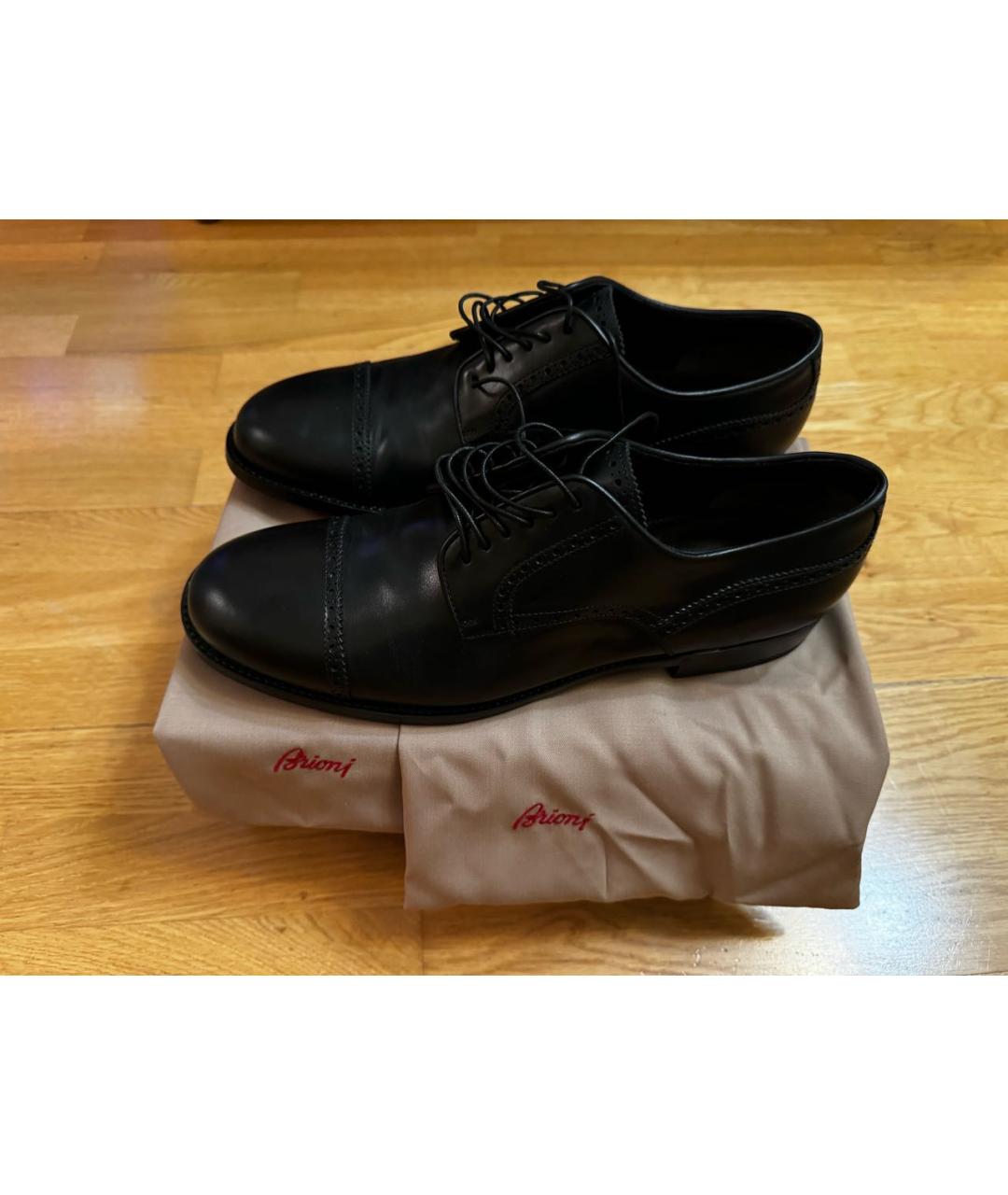 BRIONI Черные кожаные туфли, фото 2