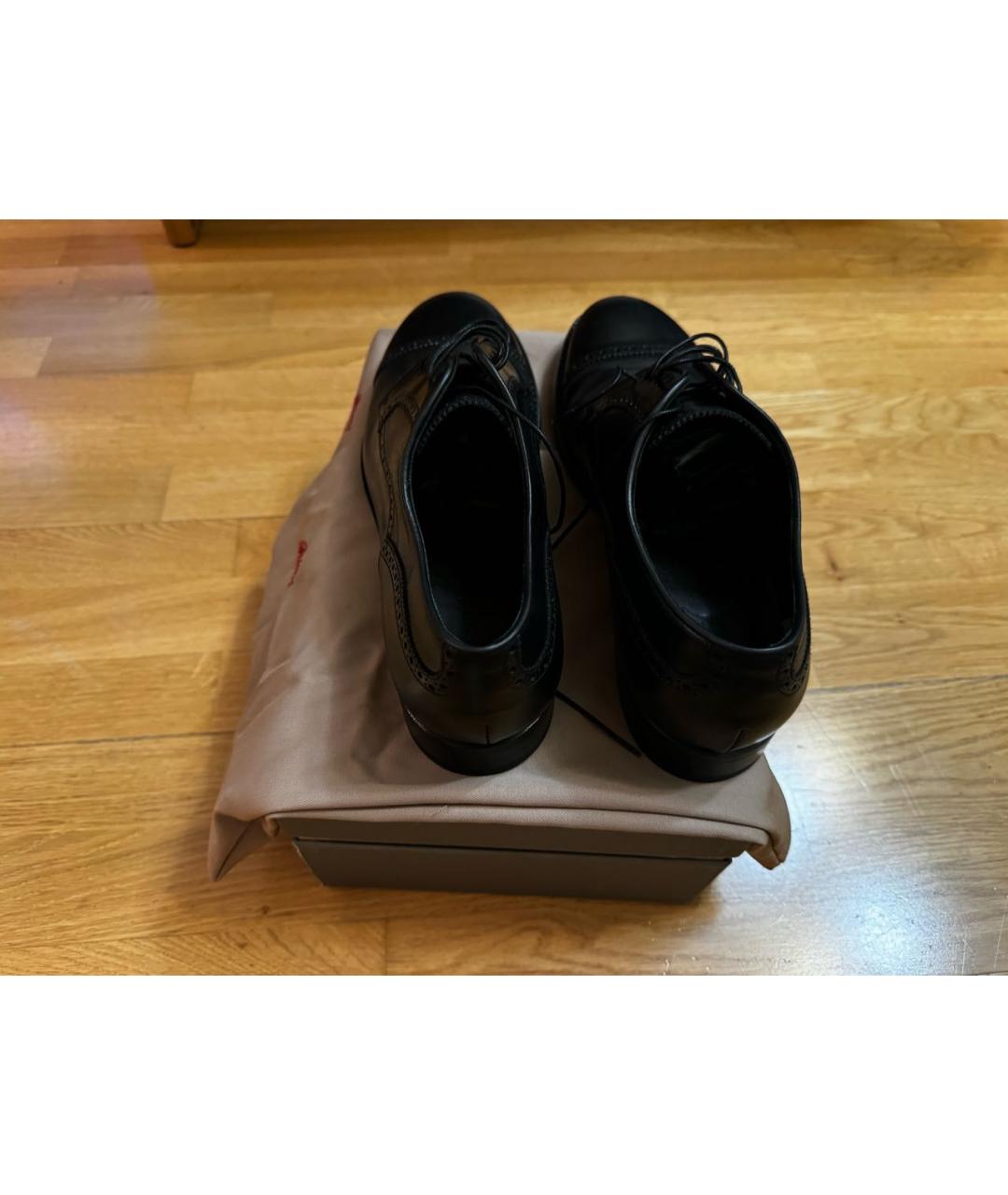 BRIONI Черные кожаные туфли, фото 4