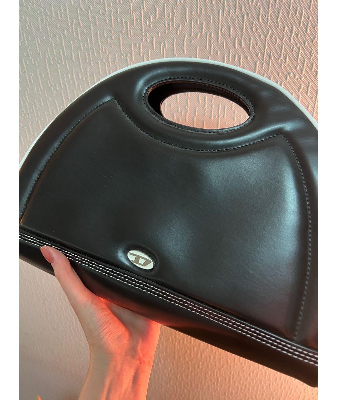DIESEL Черная сумка с короткими ручками из искусственной кожи, фото 5