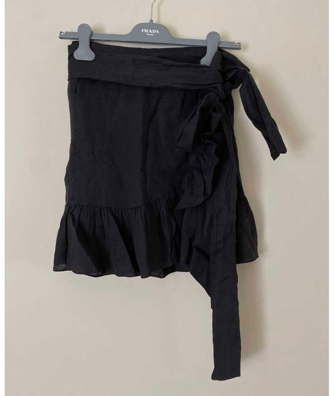 ISABEL MARANT ETOILE Черная льняная юбка мини, фото 6